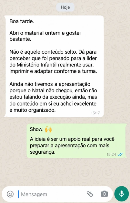 Depoimento 5 de líder do Ministério Infantil