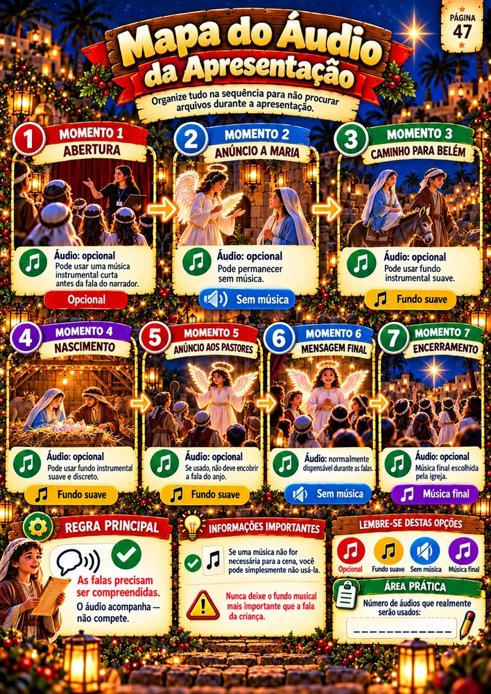 Página de Áudio e Momentos Musicais