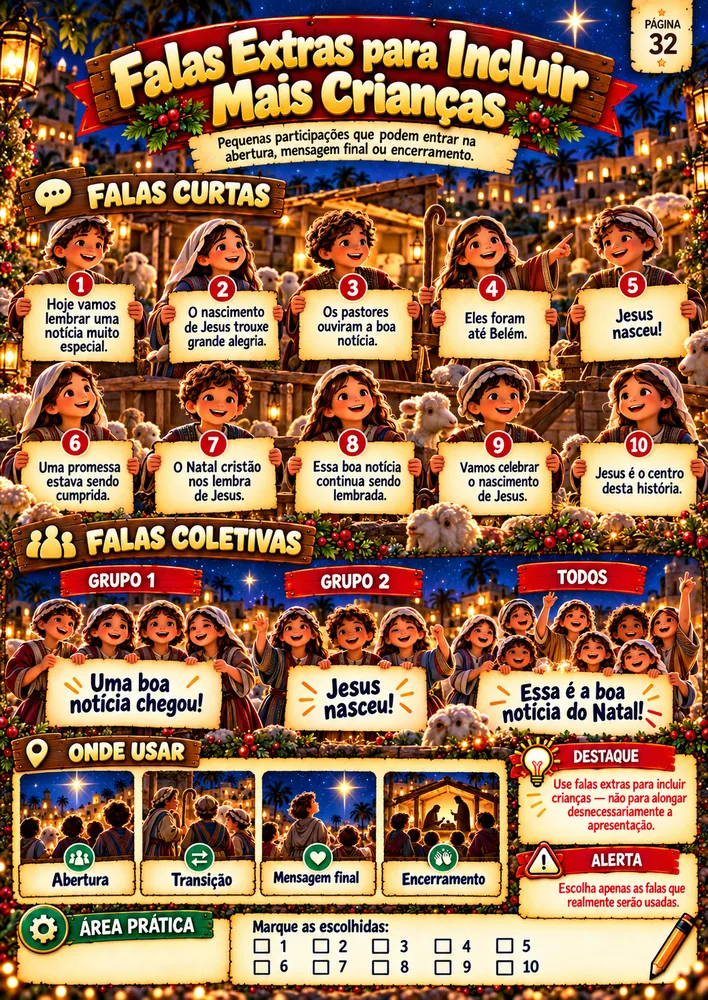 Página: Falas Extras para Incluir Mais Crianças